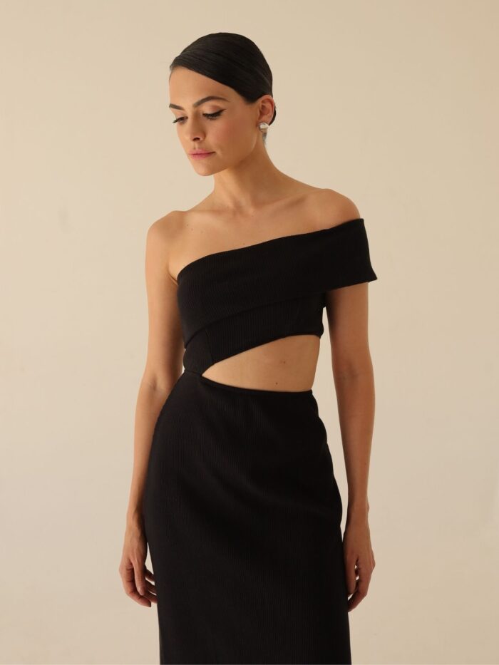 Vestido Faixa Ombro Preto - Image 2