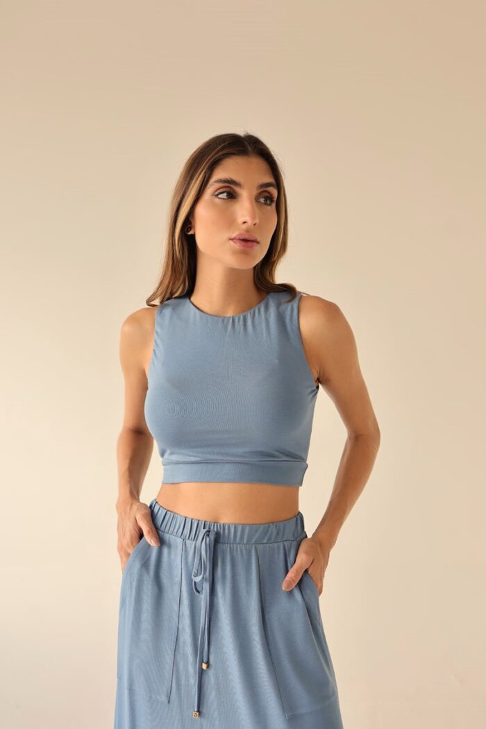 Cropped Nadador Celeste