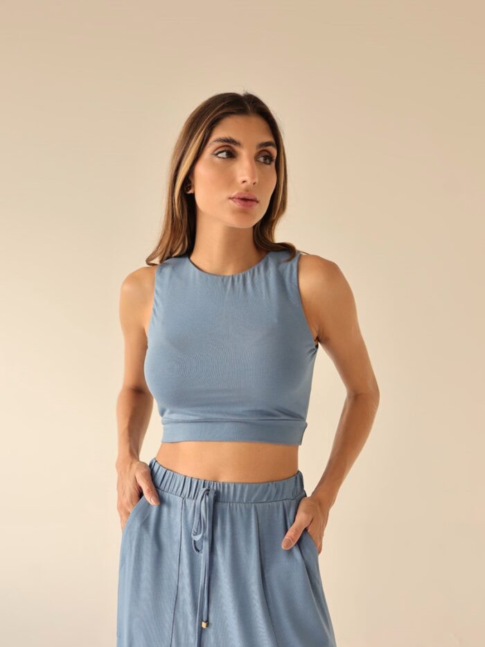 Cropped Nadador Celeste