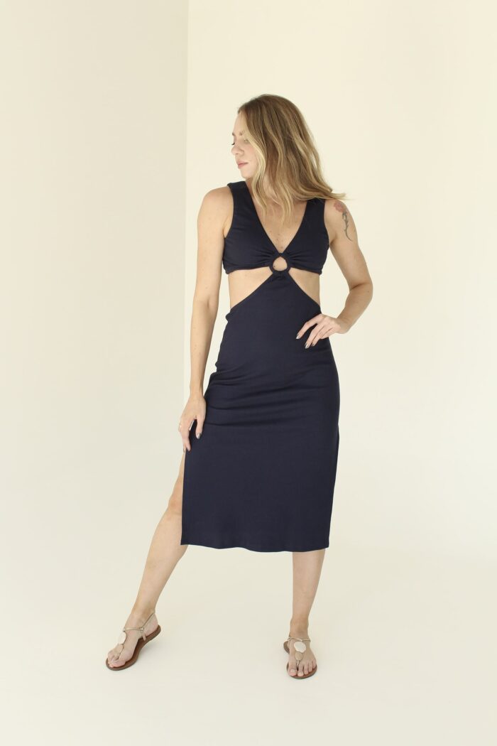 Vestido Argola Azul Marinho - Imagem 2