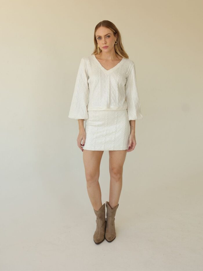 Blusa Tricot Foil Branco - Image 2