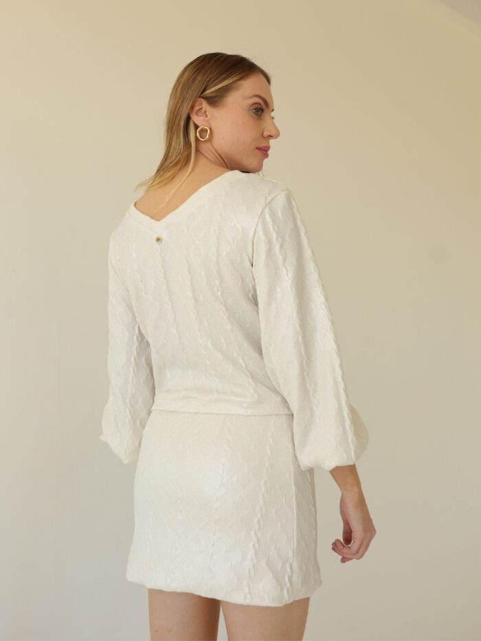 Blusa Tricot Foil Branco - Image 3