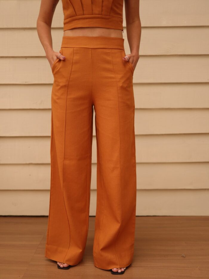Calça Reta Nervuras Mocca - Imagem 2