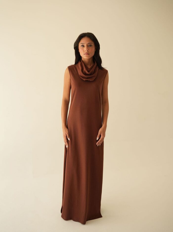 Vestido Gola Marrom - Imagem 3