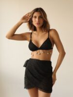 Top Tela Concha Preto