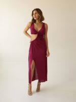 Vestido Shine Midi Magenta